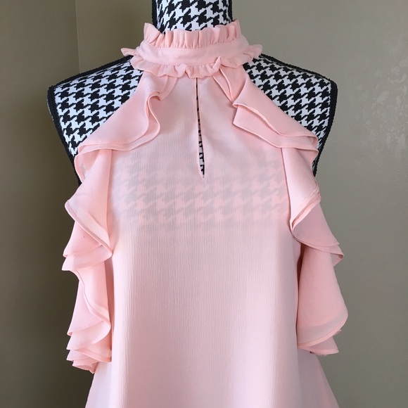 Peach/Pink Ruffle Blouse - Picture 1 of 8